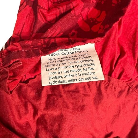 Simply Envogue Red and White Frilled and beaded pinafore kitchen apron - Picture 10 of 10